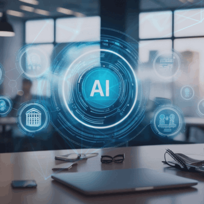 AI Boom in India: Illustration of mid-cap companies leveraging AI