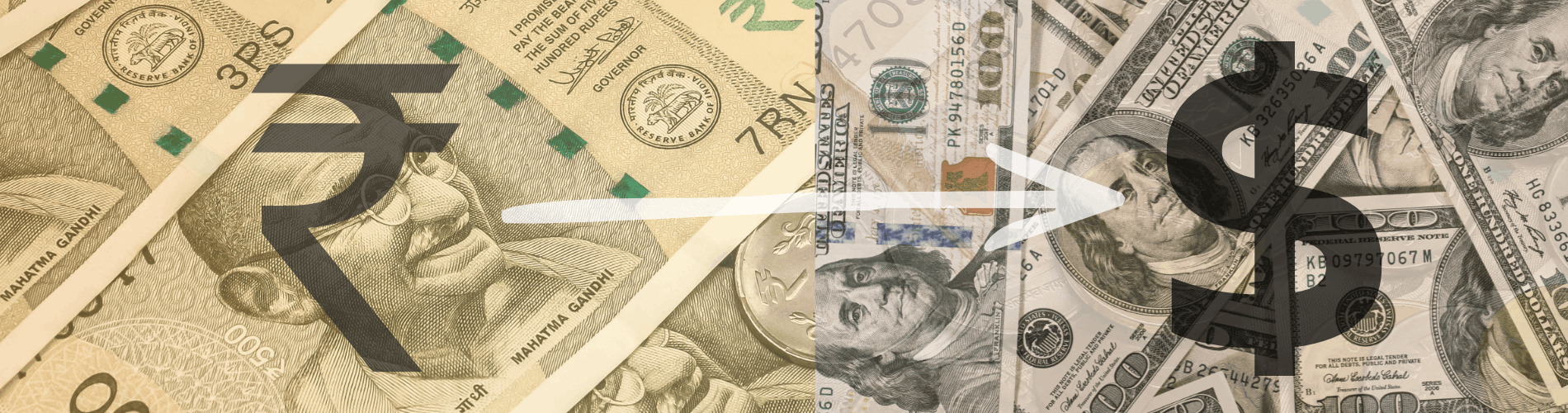 Rupee opens at 90.65 against dollar with market trend chart background