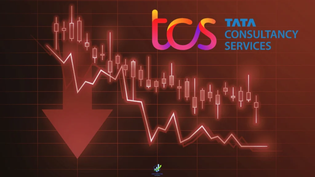 TCS share price falling after TCS Q4 FY26 results on stock chart