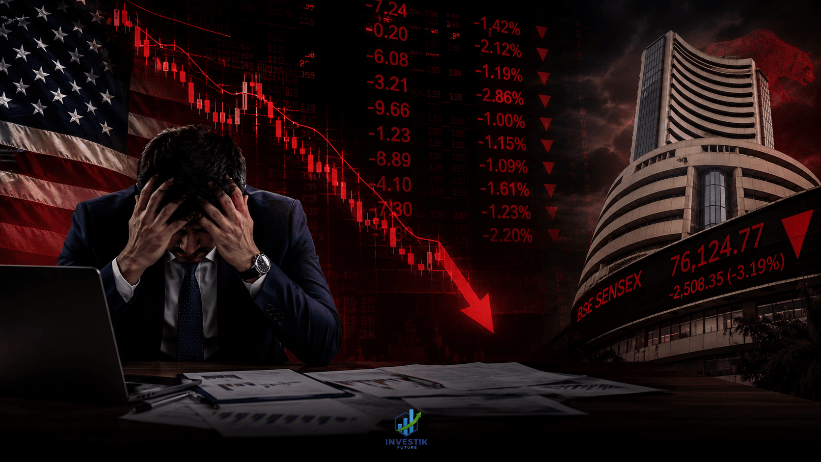 US Market Falling Today triggering Indian stock market crash panic at open
