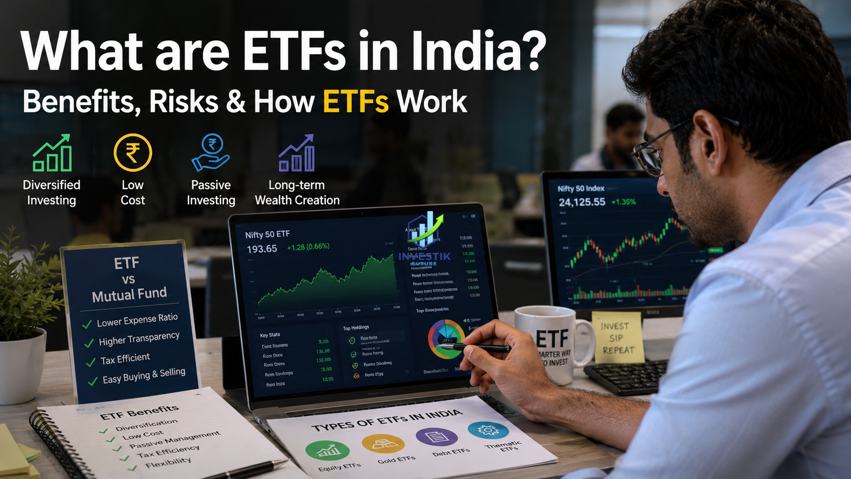 What are ETFs? ETFs vs Mutual Fund, Benefits, Risks and How ETFs Work in India