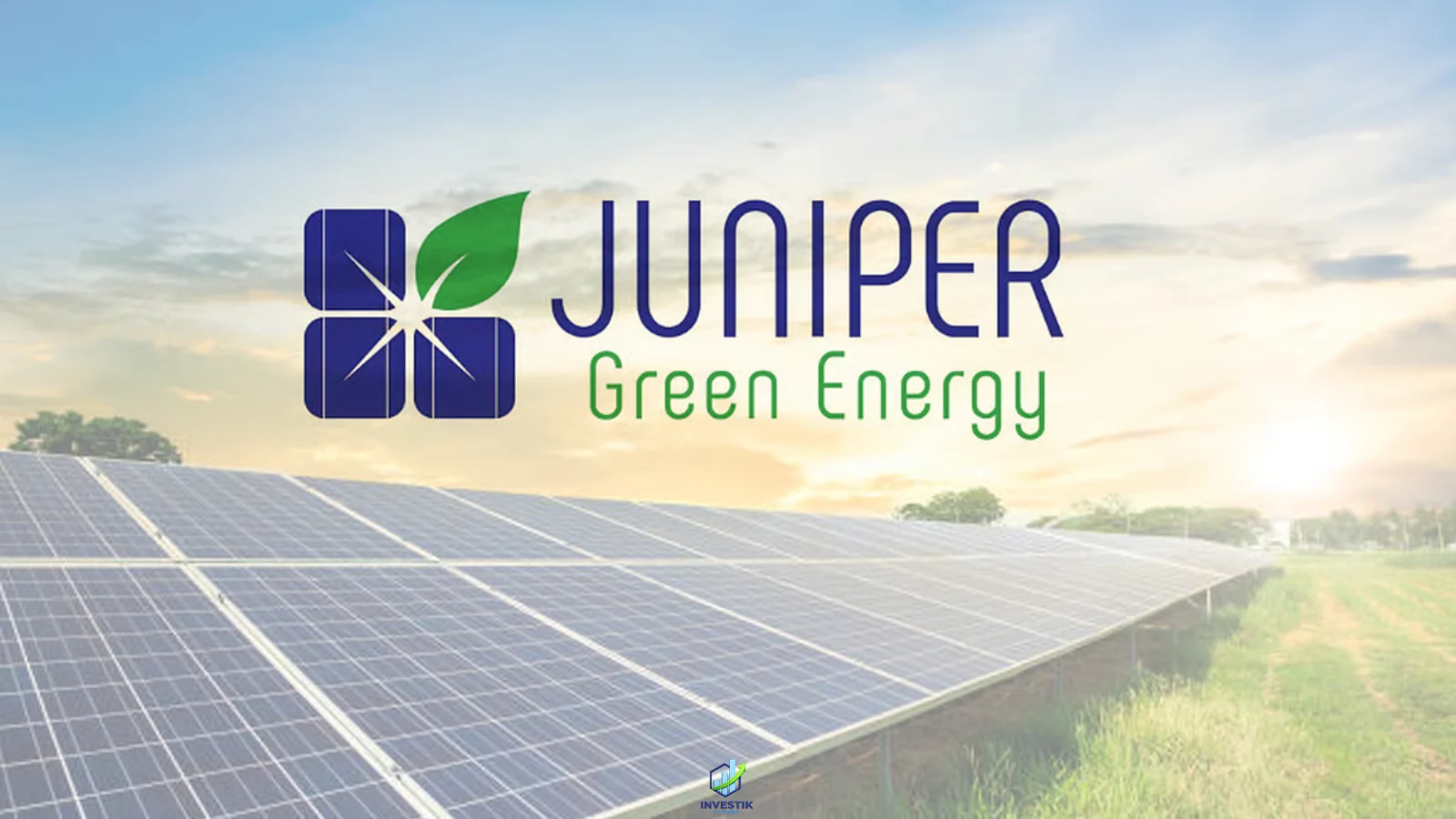 Lead image showing a renewable energy facility with solar panels and wind turbines, representing the Juniper Green Energy IPO and India's clean energy sector.
