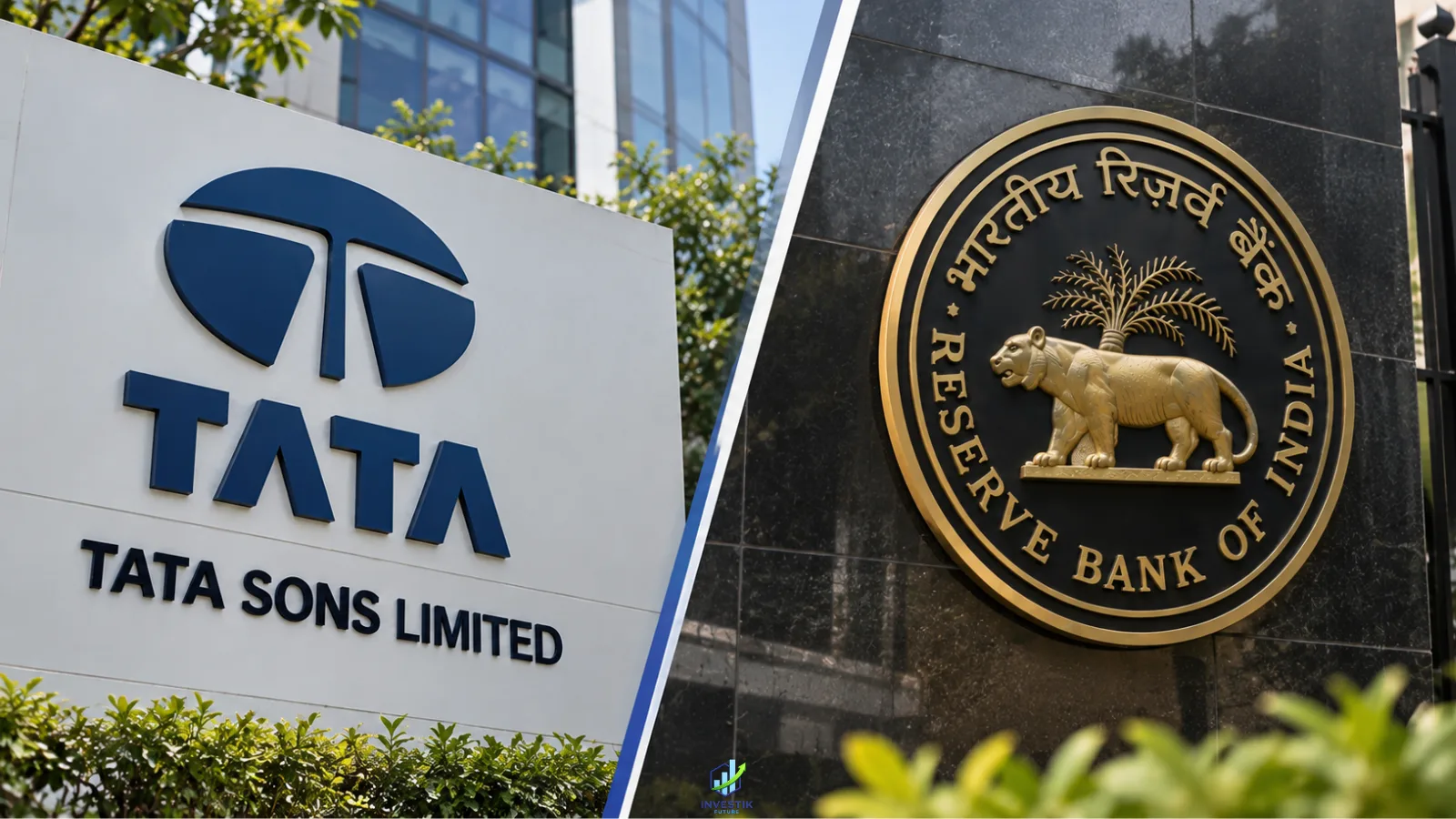 Tata Sons and RBI logos representing the Tata Sons IPO and possible stock market listing